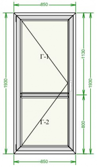 ����� ��� ��������� (����. ������) 1930x850 REHAU 60 Blitz Roto NX  �����/�����